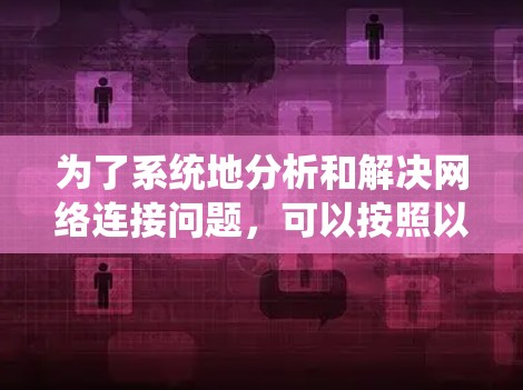 为了系统地分析和解决网络连接问题，可以按照以下步骤进行排查