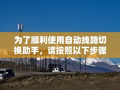 为了顺利使用自动线路切换助手，请按照以下步骤进行操作