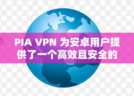 PIA VPN 为安卓用户提供了一个高效且安全的网络连接解决方案。以下是关于 PIA VPN 安卓手机应用的详细说明